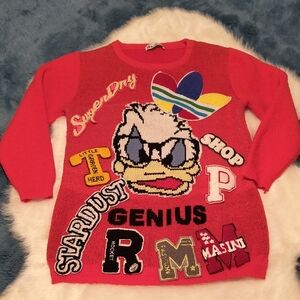 ab.o Women's Red Disney Graphic Wool Sweater. Size Large. Great Condition